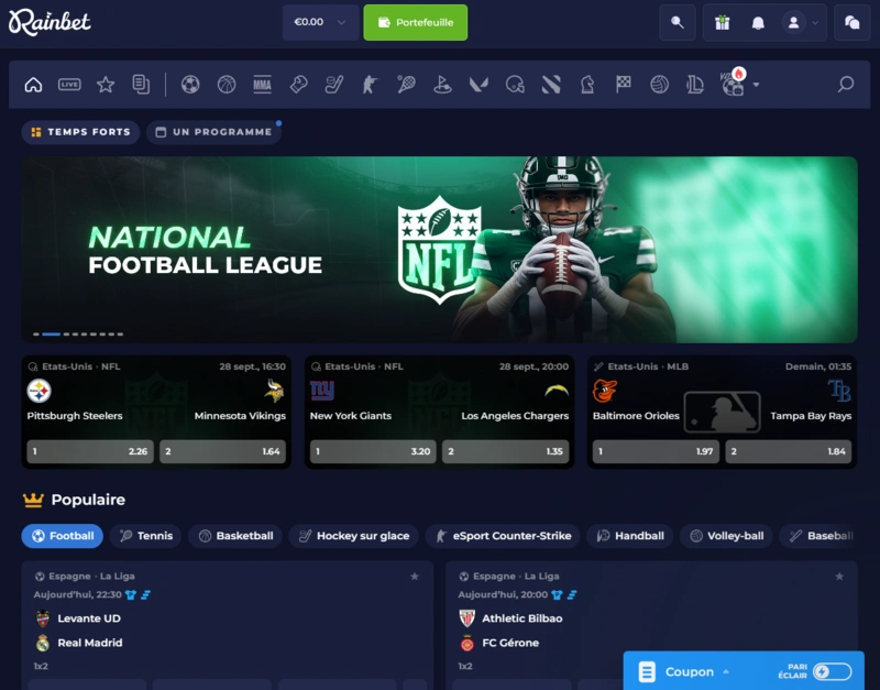 rainbet sports page